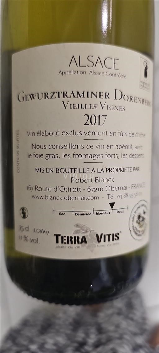 Alsace Grand Cru Robert Blanck Gewurztraminer Dorenberg Vieilles Vignes 2017