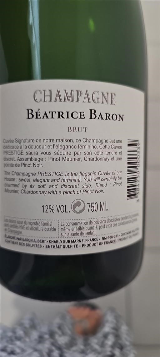Champagne Champagner Béatrice Baron Prestige Ohne Jahrgang
