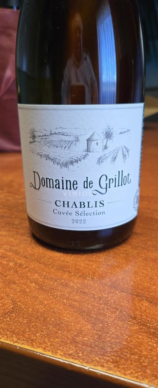 Vin Blanc sec Sélection Domaine Grillot 2022 France Bourgogne Chablis AOC