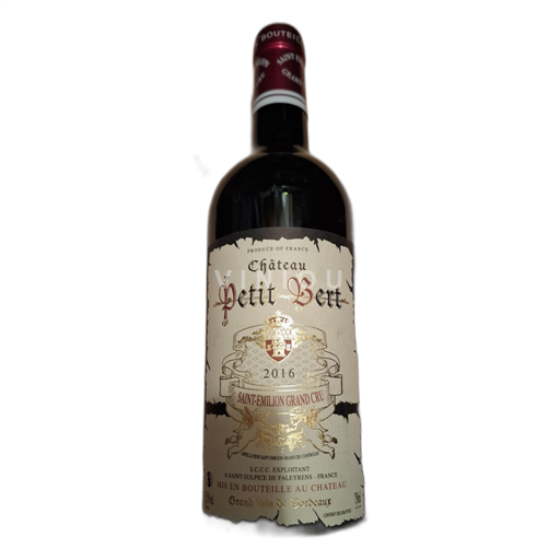 Vin Rouge sec Château Petit-Bert 2016 France Bordeaux Saint-Émilion Grand Cru AOC