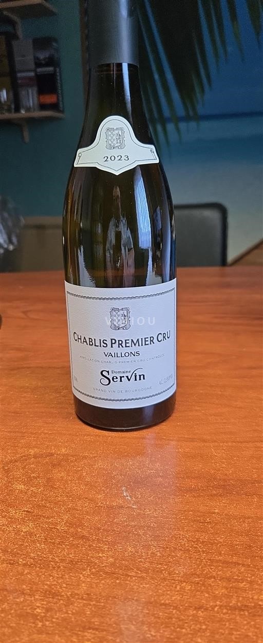 Vin Blanc sec Vaillons Domaine Servin 2023 France Bourgogne Chablis AOC Premier Cru
