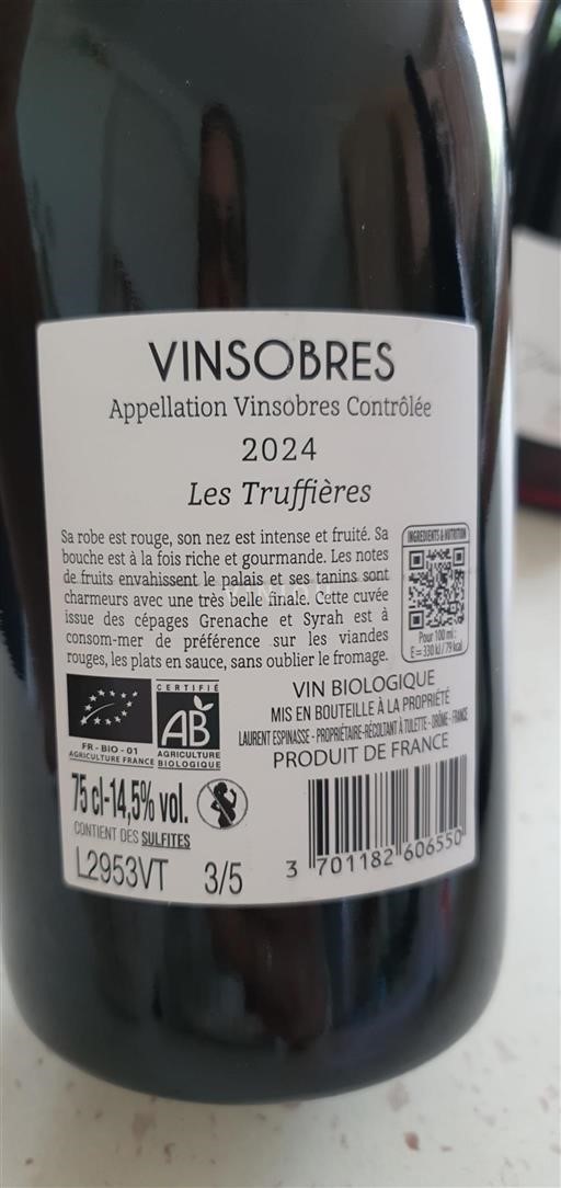 Rhônetal Vinsobres Laurent Espinasse Les Truffières 2024