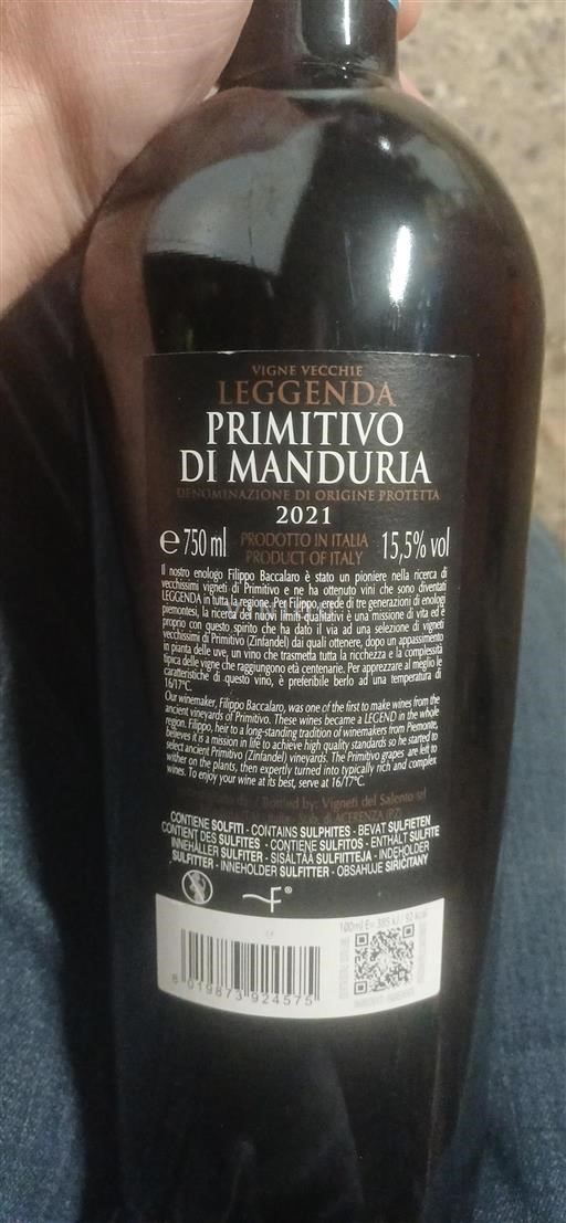 Puglia Primitivo di Manduria Leggenda 2021