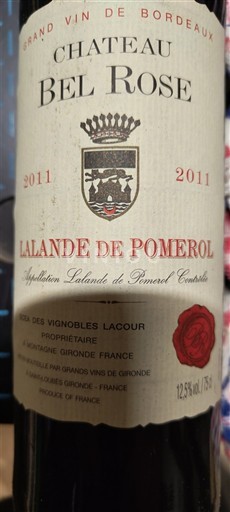 Burdeos Lalande-de-Pomerol Château Bel Rose 2011