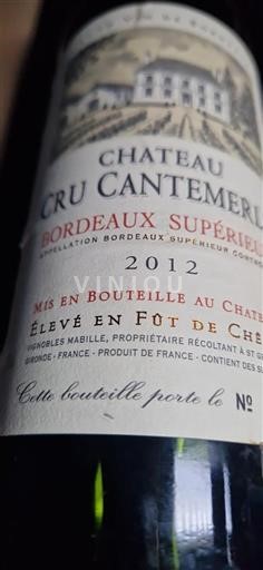 Bordeaux Bordeaux Supérieur Château Cantemerle 2012