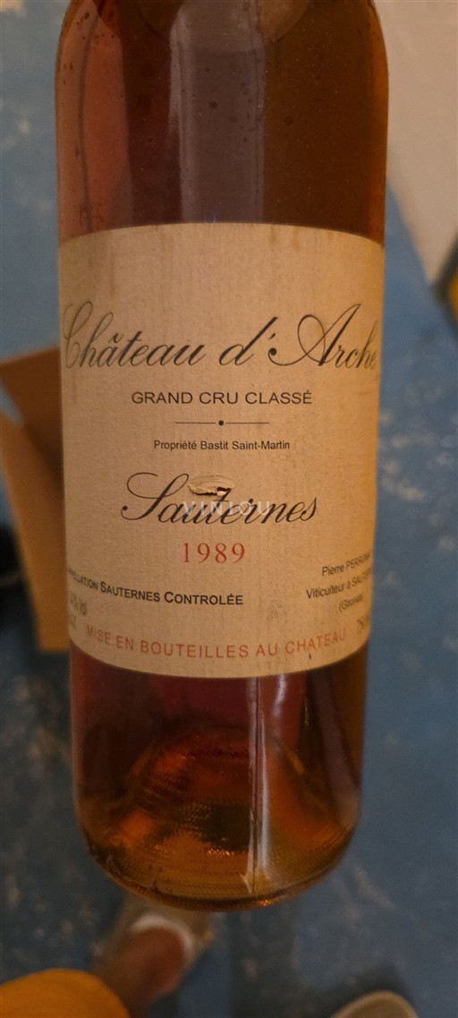 Bordeaux Sauternes Grand Cru Château Arche 1989