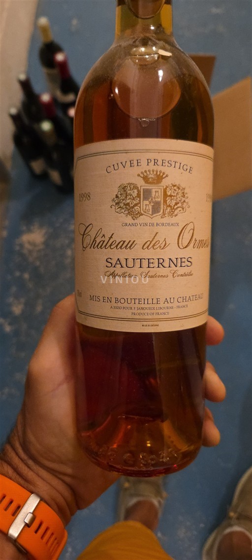 Bordeaux Sauternes Château Des Ormes Prestige 1998