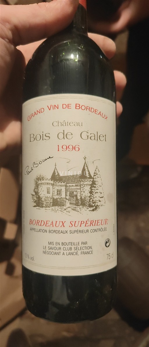 Bordeaux Bordeaux Supérieur Château Bois de Galet 1996