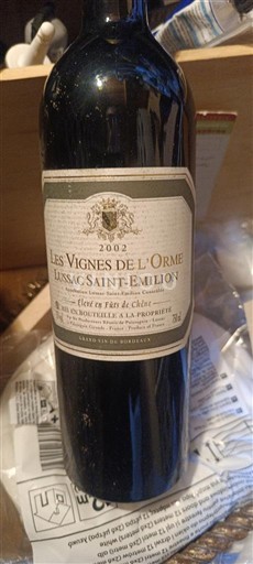 Bordeaux Lussac-saint-émilion Les Vignes de l'Orme 2002