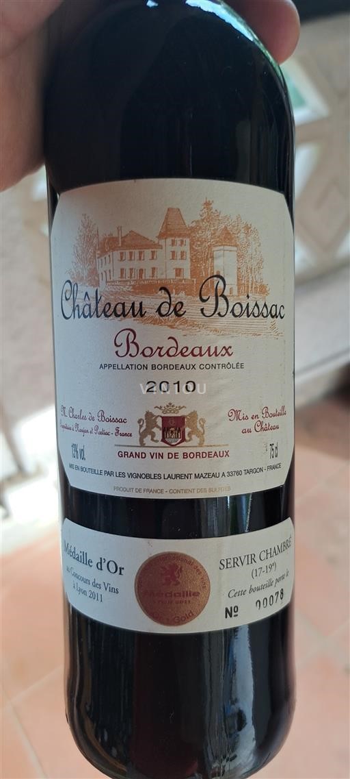 Bordeaux Château Boissac 2010