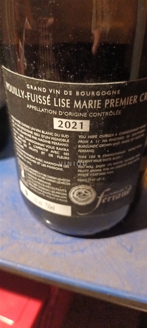 Borgogna Pouilly-fuissé Premier Cru Maison Ferrand Lise Marie Premier Cru 2021