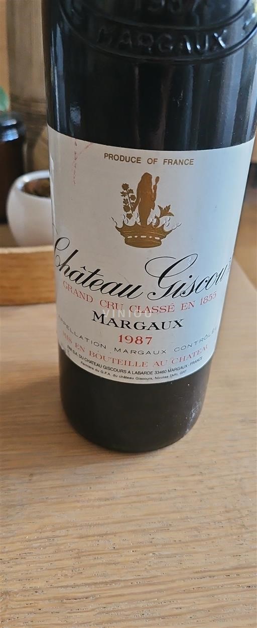 Bordeaux Margaux Grand Cru Château Giscours 1987