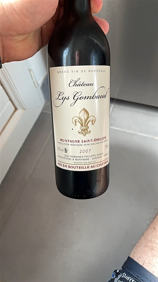 Bordeaux Montagne-saint-émilion Château Lys Gombaud 2007