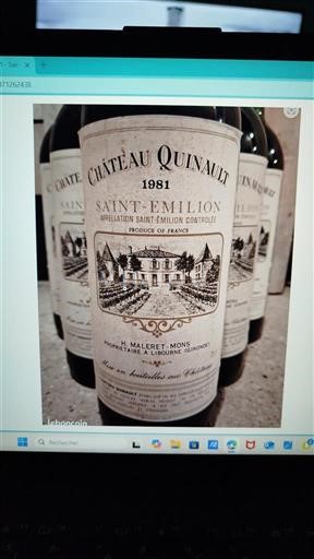 Bordéus Saint-Émilion Château Quinault 1981