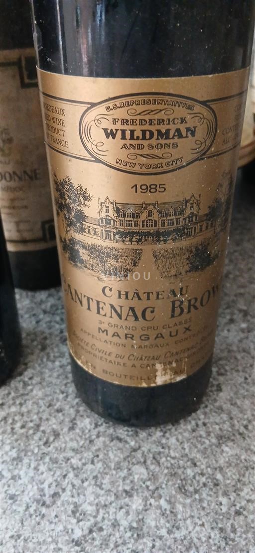 Bordeaux Margaux Grand Cru Château Cantenac Brown 1985