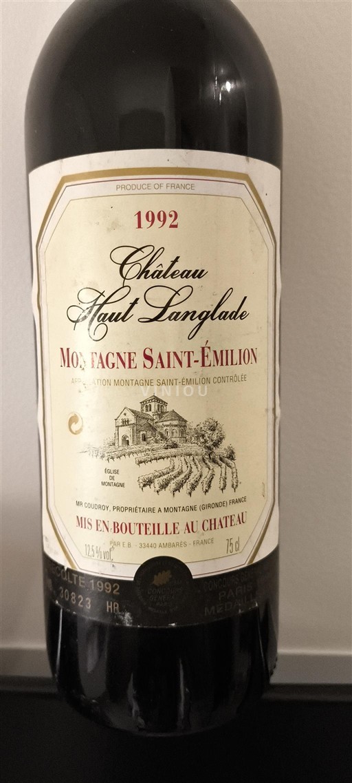 Bordeaux Montagne-saint-émilion Château Haut Langlade 1992