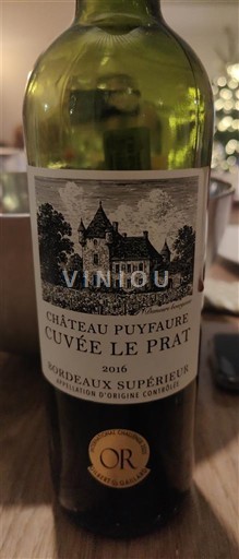 Bordeaux Bordeaux Supérieur Château Puyfaure Le Prat 2016