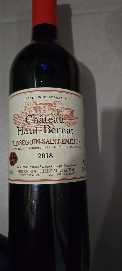 Bordeaux Puisseguin-saint-émilion Château Haut-Bernat 2018