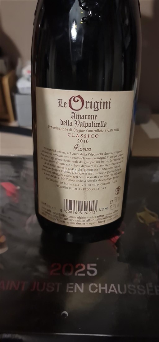 Veneto Amarone della Valpolicella Le Origini Classico 2016