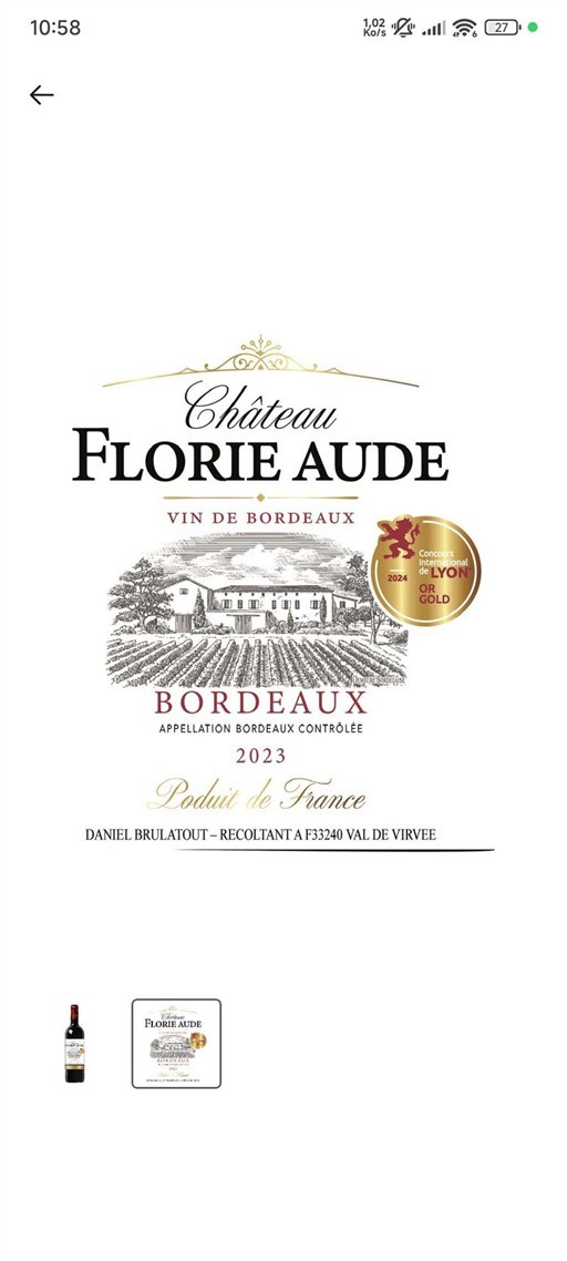 Burdeos Bordeaux Château Florie Aude 2023