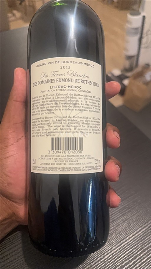 Bordeaux Listrac-Médoc Domaine Les s Edmond de Rothschild Les Terres Blanches 2013