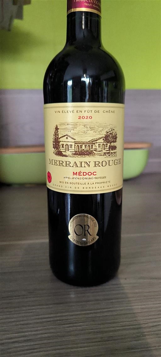 Bordeaux Médoc Merrain Rouge Récoltant 2020