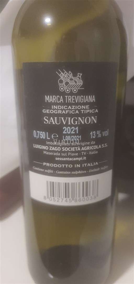 Veneto Marca Trevigiana Luigino Zago Società Agricola S.S Sauvignon 2021