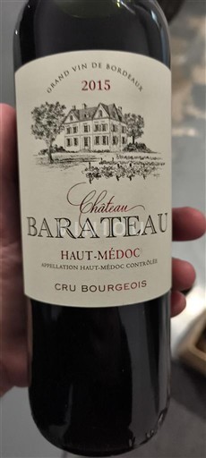 Bordeaux Haut-Médoc Cru Bourgeois Château Barateau 2015