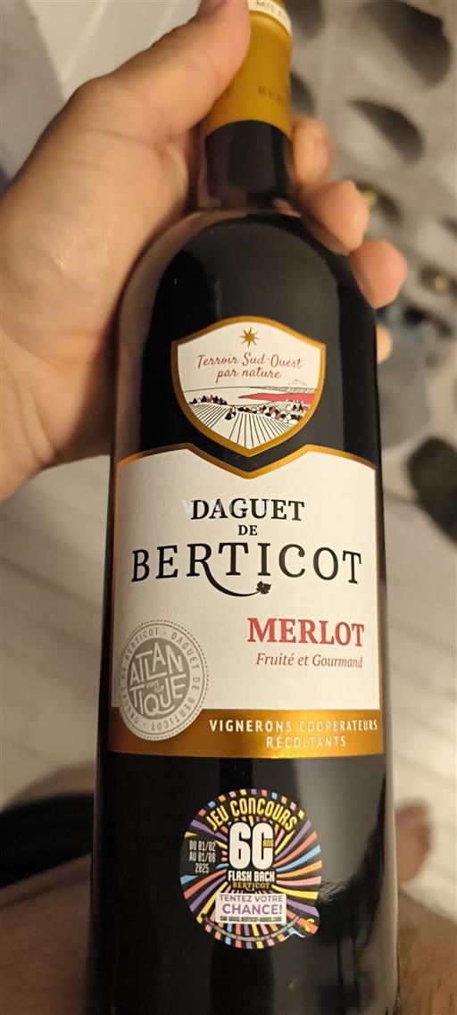 Aquitaine and Charentes Atlantic Daguet de Berticot Merlot 2023