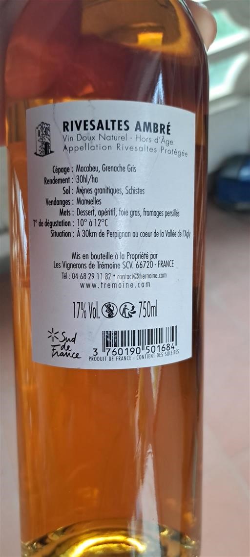 Roussillon Rivesaltes Les Vignerons de Trémoine Rivesaltes Ambré Ohne Jahrgang