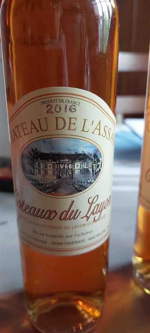 Loiretal Coteaux-du-Layon Château L'Assaye Mis en bouteille par Mimi 2016