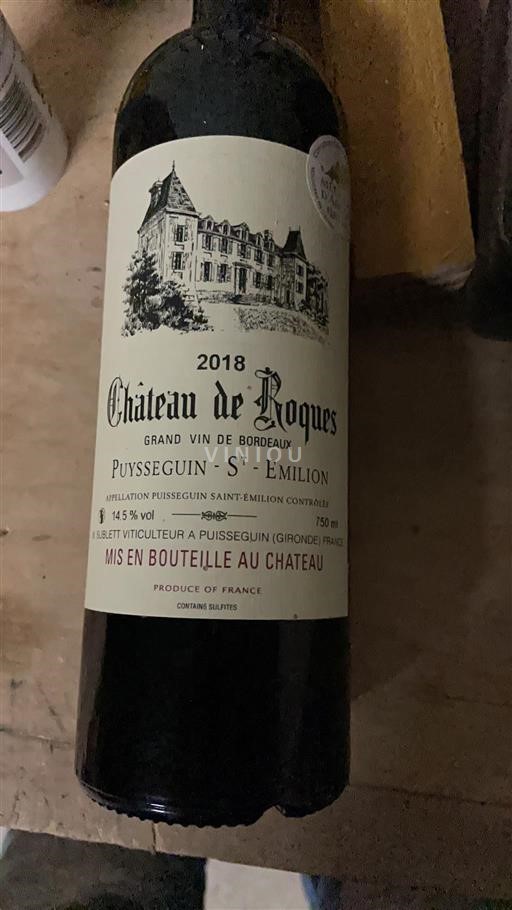 Bordeaux Puisseguin-saint-émilion Château Roques 2018