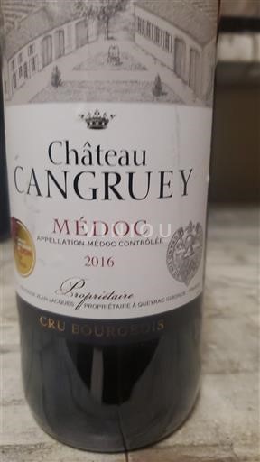 Bordeaux Médoc Cru Bourgeois Château Cangruey 2016