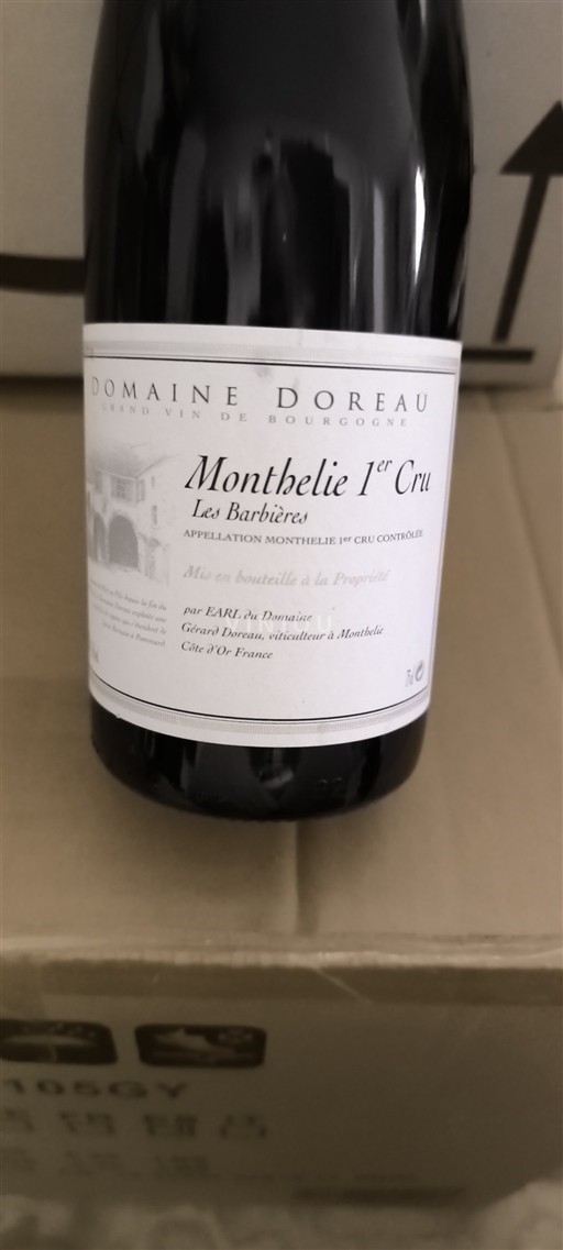 Burgundi Monthélie Premier Cru Domaine Doreau Les Barbieres 2017