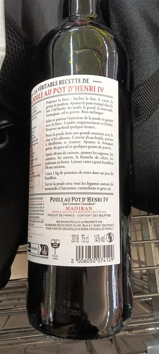 Jihozápad Madiran Loustaou Casaoubon Poule au Pot d'Henri IV 2018