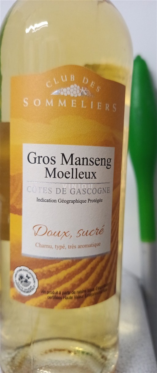 Sudoeste Côtes de Gascogne Club des Sommeliers Gros Manseng Moelleux Sin añada