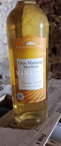 Lounais-Ranska Gascognen rinteet Club des Sommeliers Gros Manseng Moelleux Ei vuosikertaa