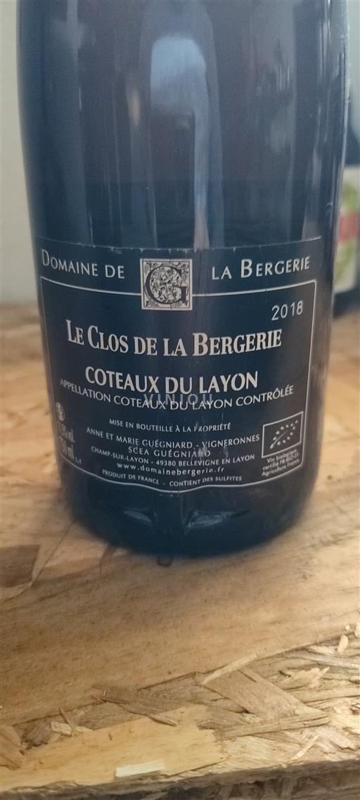 Loirevallei Coteaux du Layon Domaine La Bergerie Le Clos de la Bergerie 2018