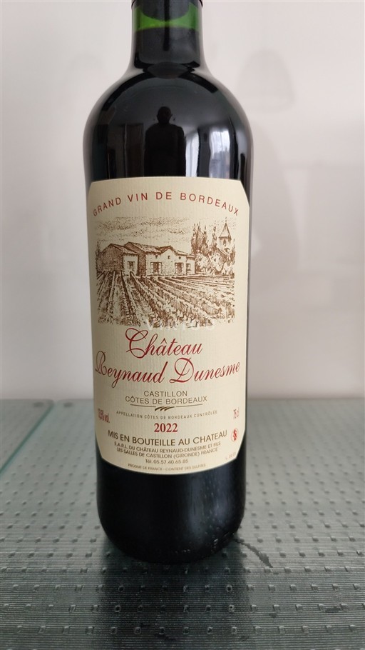 Bordeaux Castillon Côtes de Bordeaux Château Reynaud-Dunesme 2022