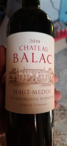 Bordeaux Haut-Médoc Cru Bourgeois Supérieur Château Balac 2019