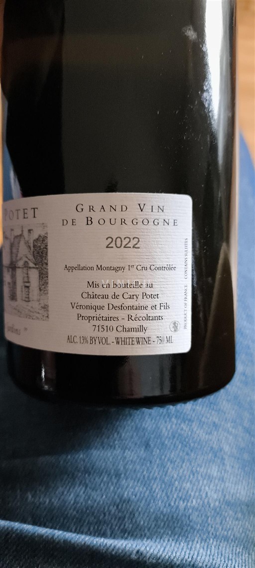Burgundi Montagny Premier Cru Château Cary Potet Les jardins 2022