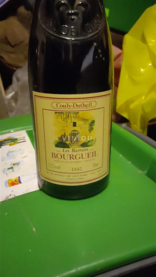 Vin Rouge sec Les Barroirs Couly-Dutheil 1995 France Vallée de la Loire Bourgueil AOC