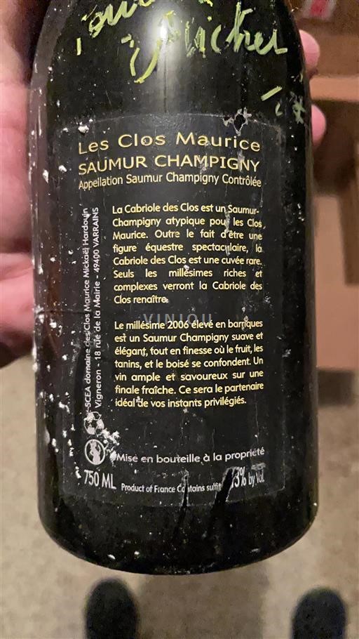 Valle della Loira Saumur-Champigny Les Clos Maurice La Cabriole des Clos 2006
