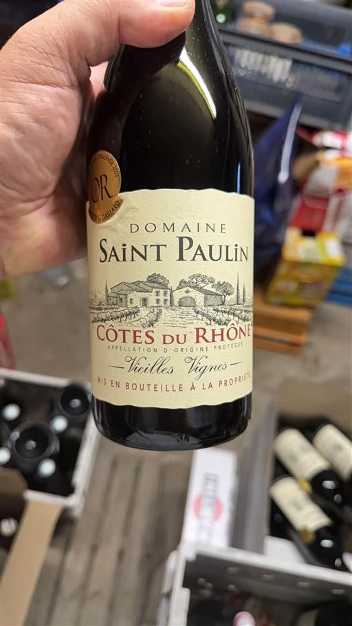 Vin Rouge sec Vieilles Vignes Domaine Saint Paulin 2022 France Vallée du Rhône Côtes-du-rhône AOC