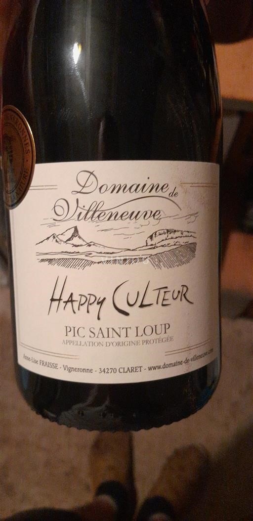 Languedoc Pic-saint-loup Domaine Villeneuve Happy Culteur 2023