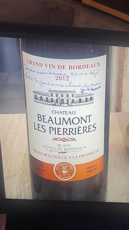 Bordeaux Blaye-côtes-de-bordeaux Château Beaumont Les Pierrières 2012