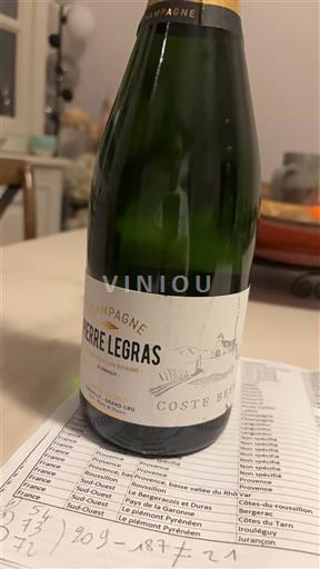 Champagne Grand Cru Pierre Legras Coste Beert Non Millésimé