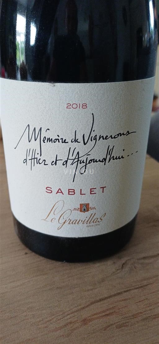 Thung lũng Rhône Côtes-du-rhône-villages Le Gravillas Mémoire de Vignerons d'Hier et d'Aujourd'hui 2018
