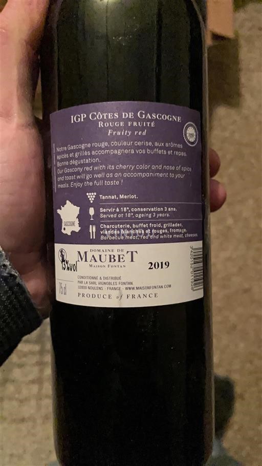 Sudoeste Côtes de Gascogne Domaine Maubet 2019