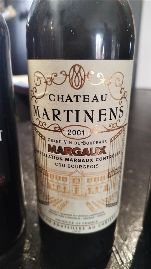 Bordéus Margaux Cru Bourgeois Château Martinens 2001